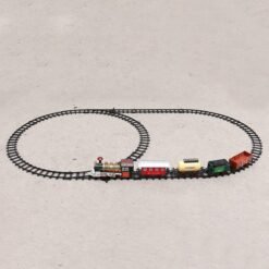 Gray Christmas Electric Rail Train Tracks Set Lights Sound Kids Toys Gift