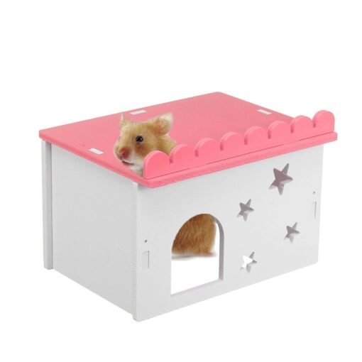 Wooden Hamster House Small Animal Pet Mouse Hideout Cage Castle Exercise Toys
