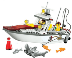 Shark and Fishing Boat Model Building Blocks - Toys Ace