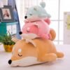 Down cottonwood dog plush toy cute Meng Q Akita dog doll catching doll - Toys Ace