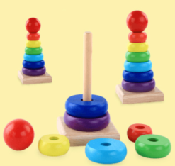 Children's educational wooden toys Rainbow Tower Jenga Stacks high - Toys Ace