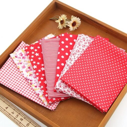 Red Cotton 7 Assorted Pre Cut 10" Squares Quilt Fabric DIY Craft Sewing New - Toys Ace