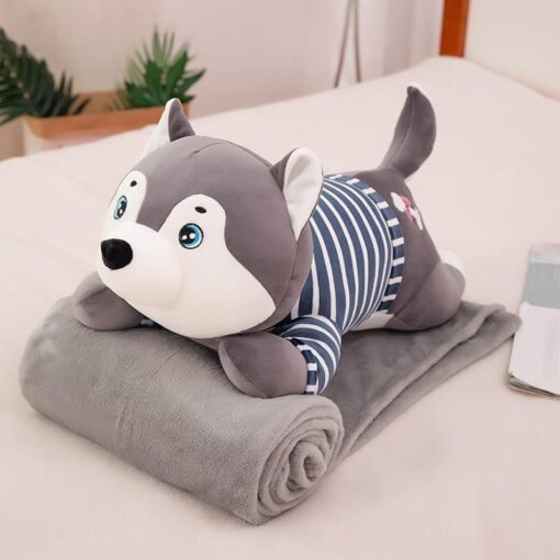 Cartoon Husky Air Conditioner Being Pillow - Toys Ace