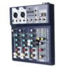 Dim Gray J.I.Y F4 4 Channel USB Bluetooth Audio Mixer with Reverb Effect for Home Karaoke Live Stage Performance
