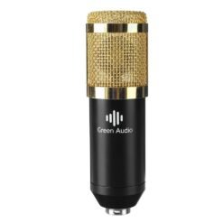 Dark Khaki GAM-800P Microphone Condenser Sound Recording Microphone With Phantom Power For Radio Braodcasting Singing Recording KTV Karaoke Mic