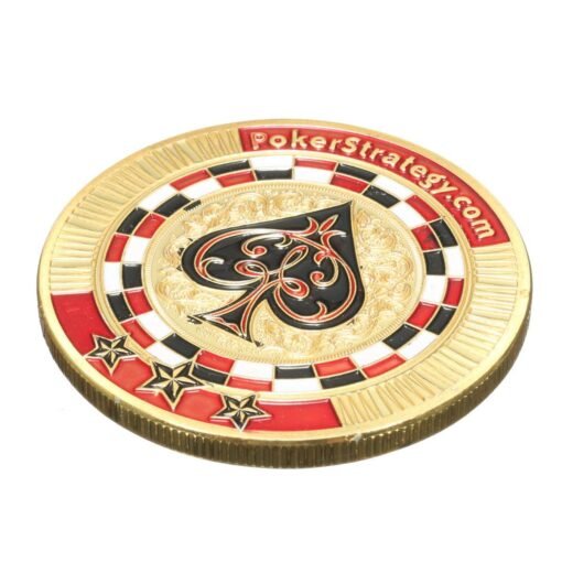 Pale Goldenrod Metal Poker Guard Card Gold Plated With Round Plastic Case Protector Coin Chip