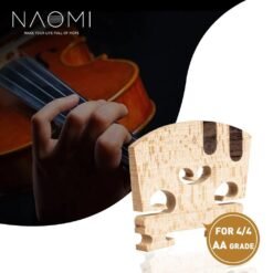Dark Red NAOMI 1PC Master AA Grade Snow Flake Texture Maple Violin Bridge 4/4 Violin Bridge Replacement With E A Ebony Inlay