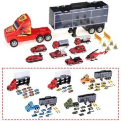 Transport Car Toy Container Truck Carrier Kids Mini Toy Diecast Cars Model Set Gift