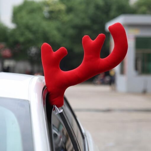 Dark Red Christmas Car Decoration 3PCS  Reindeer Deer Antlers Toys Ornament For Kids Children Gift
