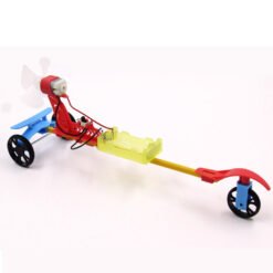 Light Goldenrod F1 Air Slurry Electric Racing Car Wind Tricycle DIY Toy Series Technology Assembly Model Toy for Kids Learning Gift