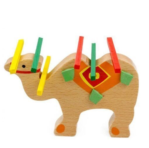 God Horse Elephant Camel Colorful Balance Beam Wood Toy - Toys Ace
