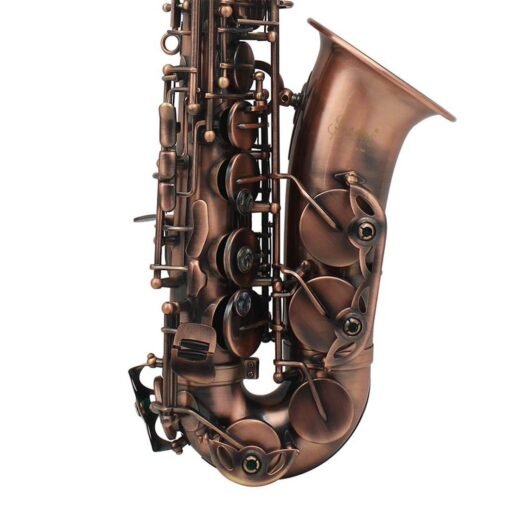 Slade Red Bronze Bend Eb E-flat Alto Saxophone Sax Abalone Shell Key Carve Pattern with Case Gloves