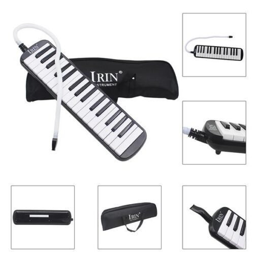 Dark Slate Gray IRIN 32 Key Melodica Harmonica Electronic Keyboard Mouth Organ With Handbag