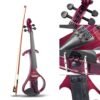 NAOMI Full Size 4/4 Violin Electric Violin Fiddle Maple Body Fingerboard Pegs Chin Rest with Bow Case