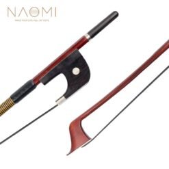 NAOMI German Style 4/4 Double Bass Bow Brazilwood Bow Ebony Frog W/ Paris Eye Inlay Black Mongolia Horsehair Bow
