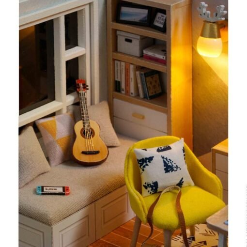 CUTEROOM DIY Doll House Sunshine Study Room Standard With Cover With Furniture Indoor Toys - Toys Ace