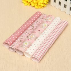 Dollhouse Sewing 5 Pink Assorted Pre Cut Charm 10" Squares Quilt Cotton Cloth Fabric Craft - Toys Ace