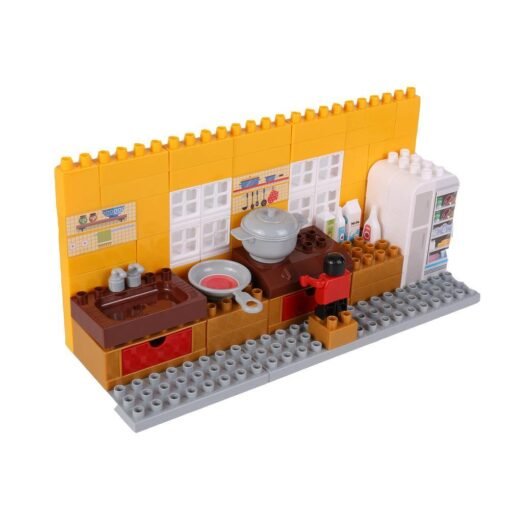 Goldenrod Goldkids HJ-35001B 95PCS Kitchen Series Color Box DIY Assembly Blocks Toys for Children Gift