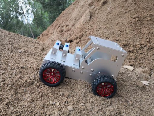 Light Steel Blue DIY Tractor Aluminous Smart RC Robot Car Chassis Base Kit