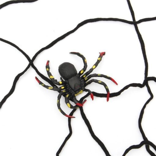 Dark Slate Gray Halloween Party Decoration Supply Black Spider Web With Spider Honor Props Toys