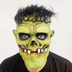 Dark Khaki Green Zombie Scary Face Mask for Halloween Toys