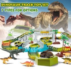 Light Sea Green Dinosaur World Flexible Racing Car Track Toys Construction Play Game Educational Set Toy for Kids Gift