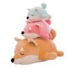 Down cottonwood dog plush toy cute Meng Q Akita dog doll catching doll - Toys Ace