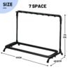 White Multi Guitar Stand 7 Holder Foldable Universal Display Rack - Portable Black Guitar Holder for Classical Acoustic, Electric, Bass Guitar and Guitar Bag/Case