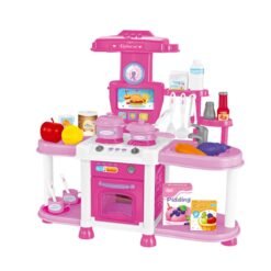 Violet Red Children's Playhouse Kitchen Toy Set Sound And Light Sound Effects Girls Cook And Cook Utensils