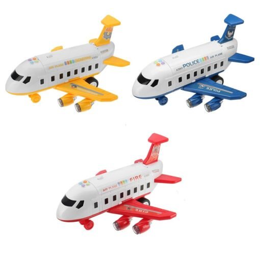 Goldenrod Multi-color Simulation Large Size Music Story Track Inertia Aircraft Passenger Plane Airliner Diecast Model Toy for Kids Gift