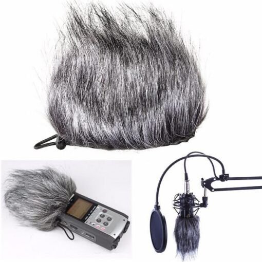 Slate Gray Microphone Muff Fur Windscreen For Sony D50 Zoom H1 H2N H4N Q3 Q3HD Recorder