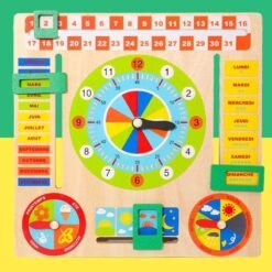 Calendar clock building block toy (Green) - Toys Ace
