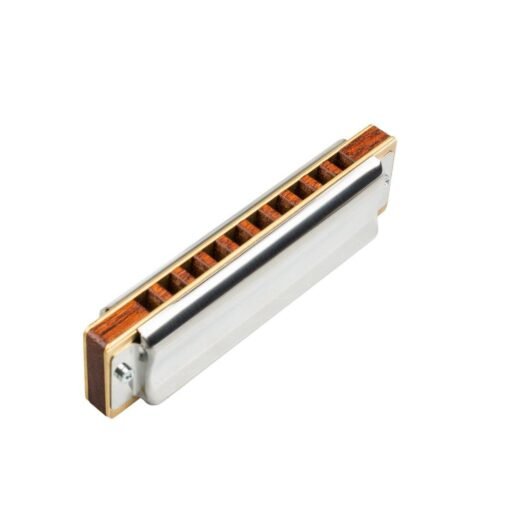 Beige NAOMI 10 Holes Blues Harmonica Rosewood Comb Brass Reed Diatonic Harmonica In Key Of C For Professional Player