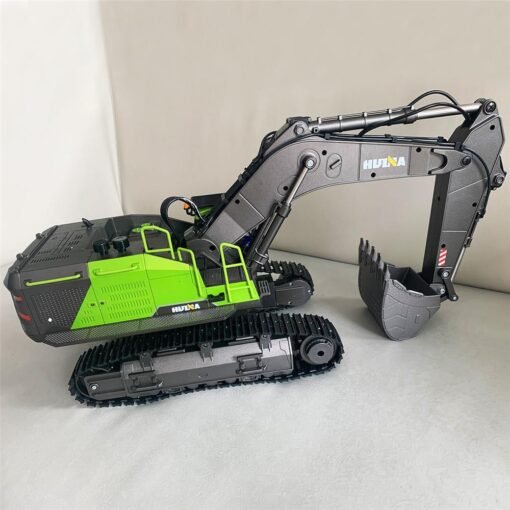 Yellow Green HuiNa 593 RTR 1/14 22CH RC Excavator Alloy Bucket Vehicles Models