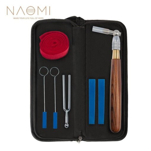 Naomi Piano Tuning Kit W/Piano Tuning Hammer With Rosewood Handle Rubber Mute Temperament Strip Tuning Fork And Case