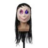 White LED Scary Momo Mask Game Horror Mask Cosplay Full Head Momo Mask Big Eye With Long Wigs Halloween Party Props