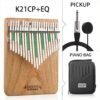 White Smoke GECKO Kalimba 21-Key Camphor Wood Thumb Piano Musical Instrument African Finger Piano Musical Instrument K21CP