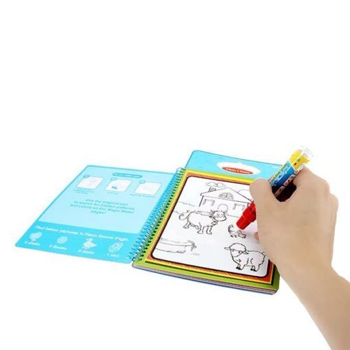 Pale Turquoise Coolplay Magic Children Water Drawing Book With 1 Magic Pen / 1Coloring Book Water Painting Board