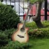 Tan IRIN 40 Inch Spruce Panel with Patterned Corners Acoustic Guitar