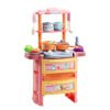 Coral Dream Kitchen Role Play Cooking Children Tableware Toys Set with Sound Light Water Outlet Funtion