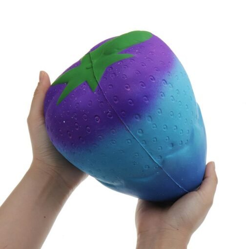 Midnight Blue Huge Squishy Strawberry 19.5cm Kawaii Cute Soft Giant Solw Rising Toy With Packing