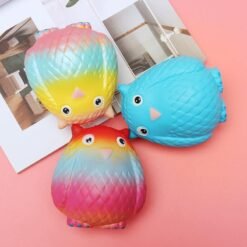 Jumbo Squishy Rainbow Owl 12cm Soft Slow Rising Toy With Original Packing - Toys Ace