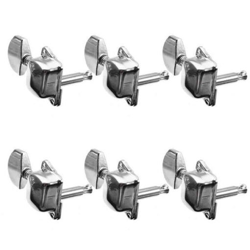 Dim Gray Acoustic Guitar String Semiclosed Tuning Pegs Tuners Machine Heads 6L Chrome