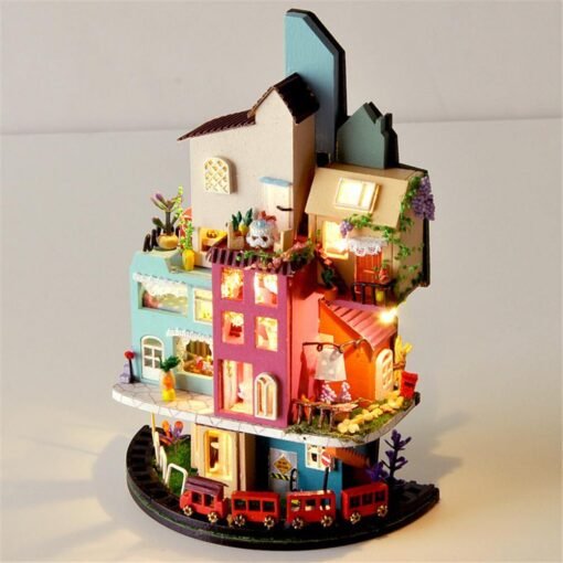 TIANYU TC2 Cloud Town DIY House Cloud House Candy Color Town Art House Creative Gift With Dust Cover - Toys Ace