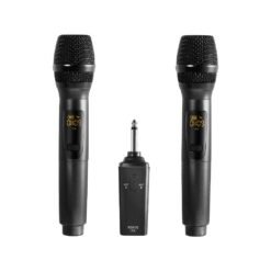 Dark Slate Gray Gitafish K380S Portable 10-Channel Rechargeable Wireless Microphones UHF Mics with Receiver Working Distance 50 Feet