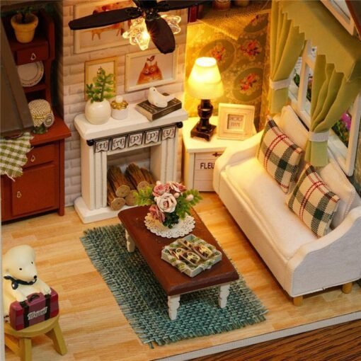 Cuteroom Forest Times Kits Wood Dollhouse Miniature DIY House Handicraft Toy Idea Gift Happy times - Toys Ace