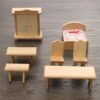 New 29 Pcs 1:24 Scale Dollhouse Miniature Unpainted Wooden Furniture Model Suite - Toys Ace