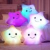 Smile Star LED Flash Light Stuffed Cushion Soft Cotton Plush Throw Pillow Decor Children Valentines Gift Toy - Toys Ace