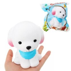 Chameleon Puppy Squishy With Blue Scarf 9cm Slow Rising With Packaging Collection Gift Soft Toy - Toys Ace