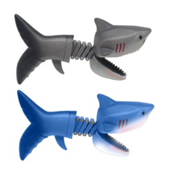 Steel Blue Dinosaur Shark Pecker Telescopic Spring Manipulator Clip Creative Decompression Tricky Toy